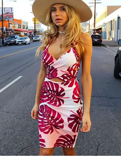 Rochie Alba cu Imprimeuri LC60267